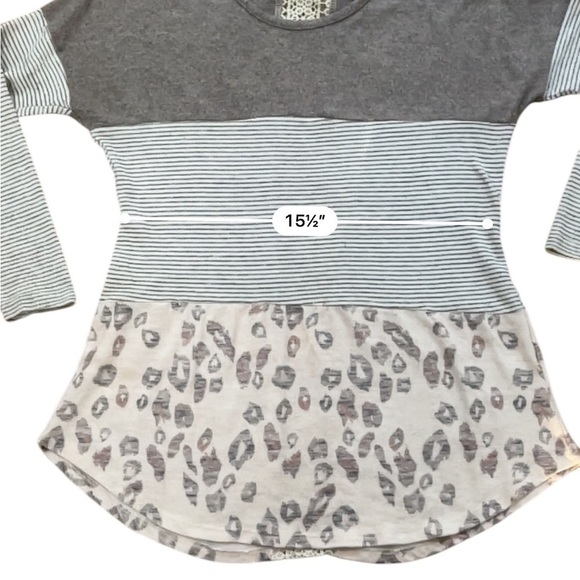L & S cardigan top tunic boho style multicolored striped cheetah print Small - Picture 14 of 15
